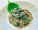 海苔とカラムシの蕎麦ジェノベーゼ作り方4写真