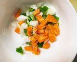 お一人様☆野菜たっぷり梅ポン味オムライス作り方2写真