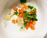 お一人様☆野菜たっぷり梅味噌味オムライス作り方3写真