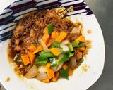 お一人様☆野菜たっぷり梅味噌味オムライス作り方6写真