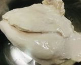 パスタの茹で汁活用●ゆで鶏のサラダ作り方1写真