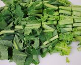 *かき菜と豚肉の炒め煮*作り方1写真