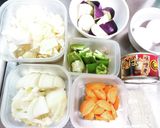 サバ缶使用☆野菜たっぷり味噌味春雨煮作り方1写真