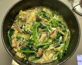 サバとほうれん草の卵とじ丼作り方5写真