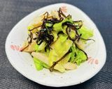 サラダチキンとキャベツの塩昆布和え作り方5写真