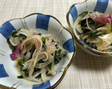 簡単！玉ねぎとわかめのゴマポン酢和え作り方4写真