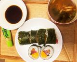 冷凍卵とマグロとサーモンで作る巻き寿司作り方9写真