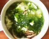 あおさ、豆腐、椎茸の春雨いり和風スープ作り方3写真