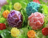 ブーケサラダ♪ゆで卵とハムであじさい♪作り方13写真