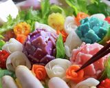 ブーケサラダ♪ゆで卵とハムであじさい♪作り方15写真