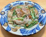 豚バラ肉と大根と水菜とナメコの醤油炒め作り方6写真
