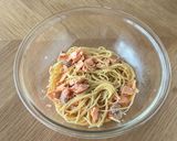 レンジde鮭クリームパスタ作り方4写真