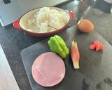 ミョウガ香るたらこチャーハン作り方1写真