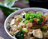 小松菜でさっぱり肉豆腐♪簡単煮こみ5分作り方7写真