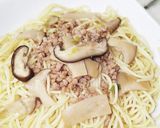甘味噌そぼろとキノコの和風パスタ作り方5写真