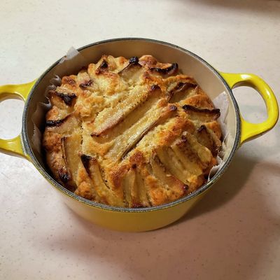 お鍋でバナナケーキ レンチンりんご入り by こすてる 【クックパッド