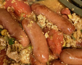 トマトと玉子とソーセージの炒め物　210作り方6写真