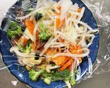 お一人様野菜たっぷりレモン風味梅親子丼風作り方10写真