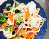 お一人様野菜たっぷりレモン風味梅親子丼風作り方11写真
