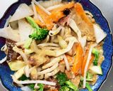 お一人様野菜たっぷりレモン風味梅親子丼風作り方13写真