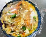 お一人様野菜たっぷりレモン風味梅親子丼風作り方18写真