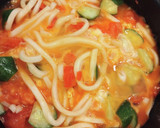 さっぱりきゅうりとトマ玉炒めうどん作り方5写真