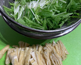 豚肉と油揚げ・水菜のハリハリ煮★簡単作り方1写真