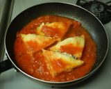 厚揚げのひき肉詰めトマト風味ワンパン簡単作り方4写真