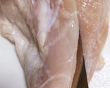 むね肉が箸で切れる♪ナゲット風チキンカツ作り方1写真