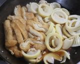 フライパンで鶏ミンチと淡竹と油揚げの煮物作り方5写真