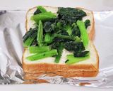 ほうれん草✕キムチのトースト作り方1写真