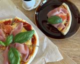 生ハムトマトとバジルのピザ作り方9写真