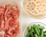 豚肉とにんにくの芽のオイスター甘酢炒め作り方2写真