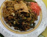 豚キムチとニラ炒めの焼きそば　218作り方6写真