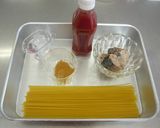 パック調理★サバトマトパスタ作り方1写真