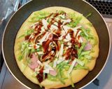 お好み焼き風ソーセージ入りホットケーキ作り方4写真