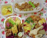 今日のお弁当♪鶏そぼろと玉子の２色ごはん作り方1写真