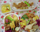 今日のお弁当♪鶏そぼろと玉子の２色ごはん作り方1写真