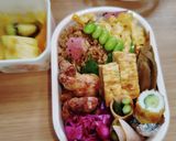 今日のお弁当♪鶏そぼろと玉子の２色ごはん作り方2写真