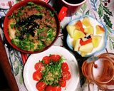 とろろ芋に豚肉の甘辛煮on作り方7写真