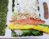 巻きす無しでサラダ巻き！作り方5写真