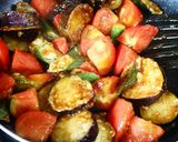 茄子とオクラとトマトの黒酢あん作り方5写真