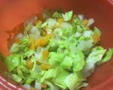 カラフルな野菜入りカツ丼作り方5写真
