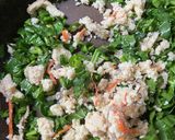 ほうれん草とオカラのどんぶり作り方1写真