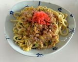 ベーコンエッグ焼きうどん作り方3写真