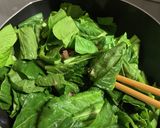 小松菜とサバ水煮缶の卵炒め♪簡単一品作り方1写真