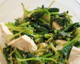 ほうれん草とくずし豆腐の胡麻味噌和え作り方4写真