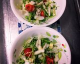 菜園レタスとミニトマトと新玉ねぎのサラダ作り方29写真