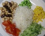 ◇お豆さんとおそうめんの寒天よせ◇作り方1写真