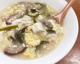 スープ生活　中華風、豆腐と卵とひき肉と作り方5写真